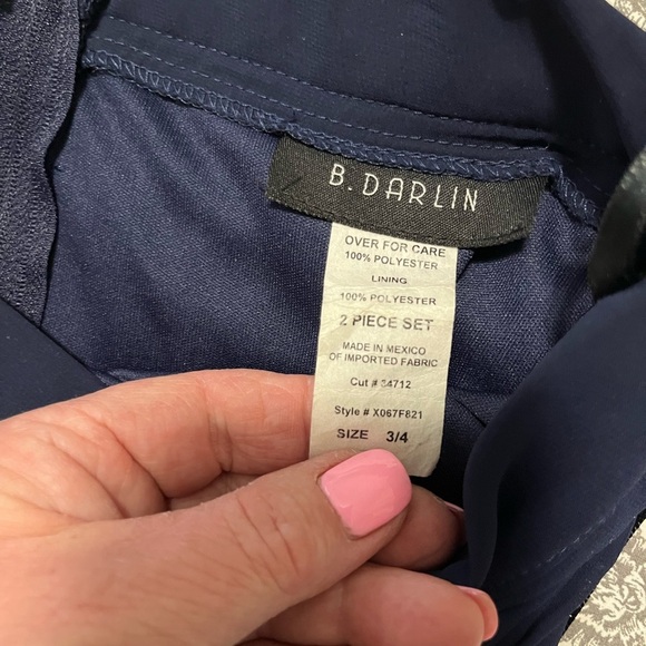 B Darlin  2 Piece Embellished Dress Prom Homecoming Formal 3/4 - Picture 7 of 16